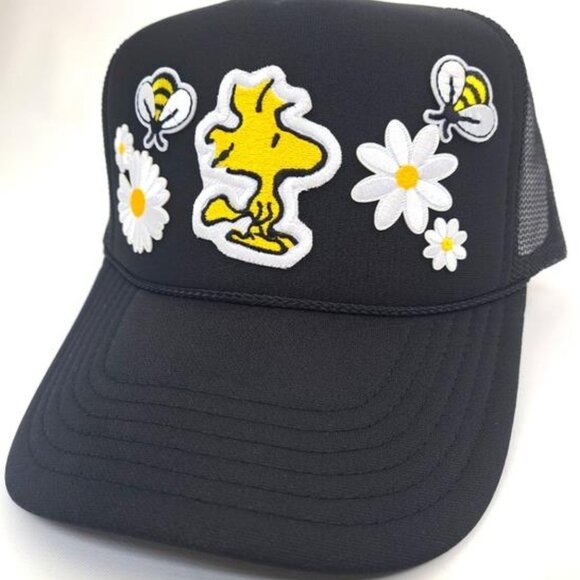 Accessories - Woodstock Cute 70s Retro Cartoon embroidered Patch Foam Trucker Mesh Hat Cap 80s